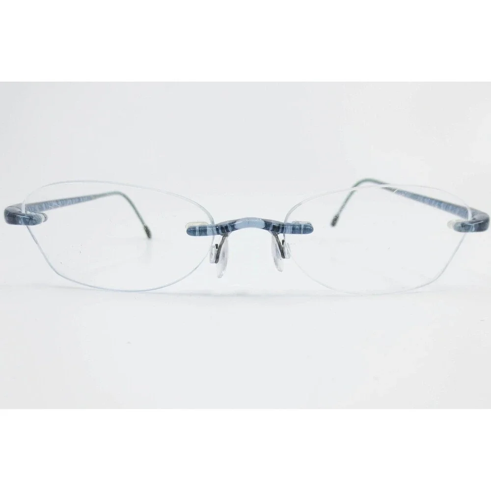 Silhouette SPX 1520 10 6057 Blue Pattern Rimless Eyeglasses Frames Austria 47-17